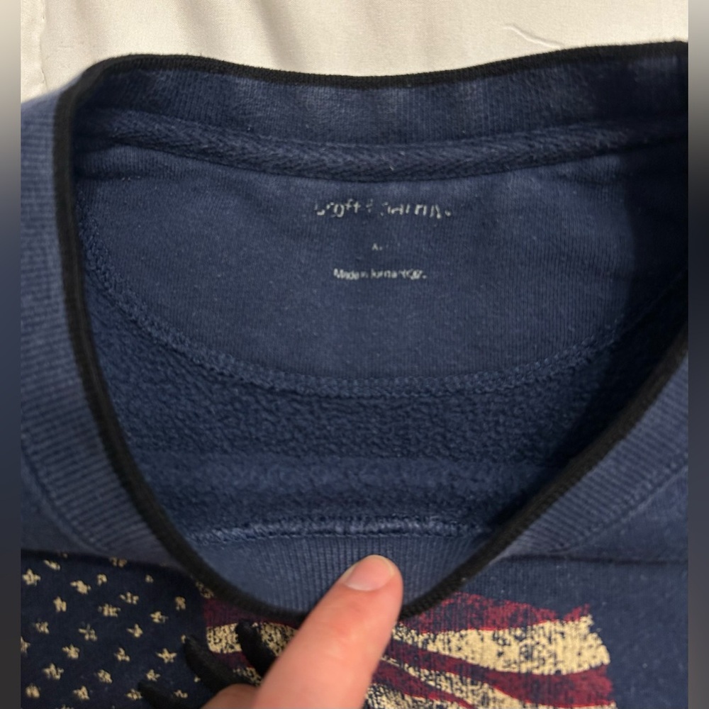 Vintage Croft & Barrow Embroidered Bald Eagle Americana Flag Crewneck Sweatshirt - Picture 5 of 7